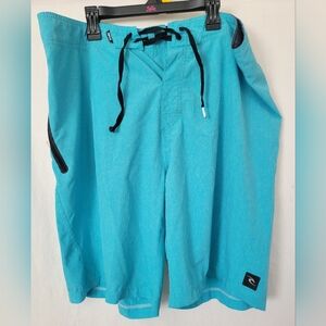 Blue Board Shorts Black Drawstring Men's Size 36 Bathing Swim Mirage Rip Curl